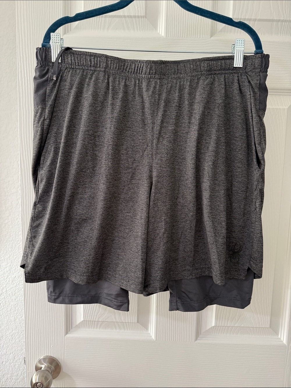 Spyder  Charcoal Athletic 2-in-1 Running Shorts